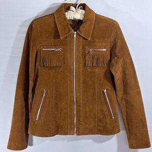 Vintage Greystone Harbour Leather Fringe Jacket